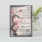 Invitation Fleur de cerisier Vintage (Debout devant)