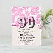 Invitation Fleur de Chamomille rose Abstraite (Debout devant)