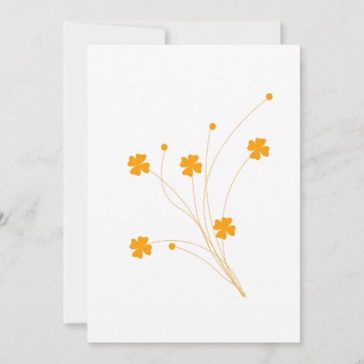 Invitation Fleur de champ blanc simple Monogramme moderne (Dos)