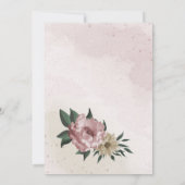 Invitation fleur de champagne rose anniversaire botanique (Dos)