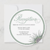 Invitation Fleur de chardon ronde mariage réception invitatio (Devant)