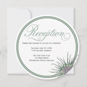 Invitation Fleur de chardon ronde mariage réception invitatio