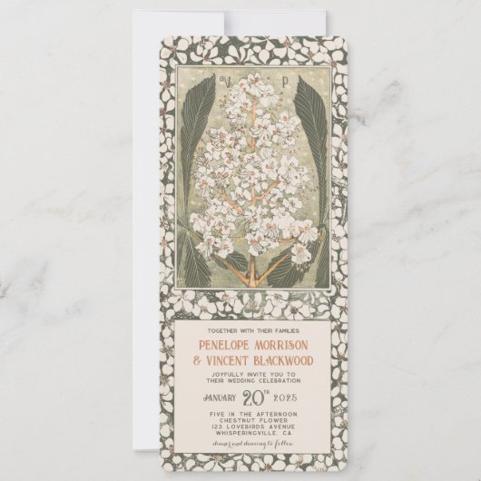 Invitation Fleur de châtaignes de mai - Mariage vintage (Devant)