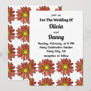 Invitation Fleur de Chrysanthème Floral Chrysanthème Mariage