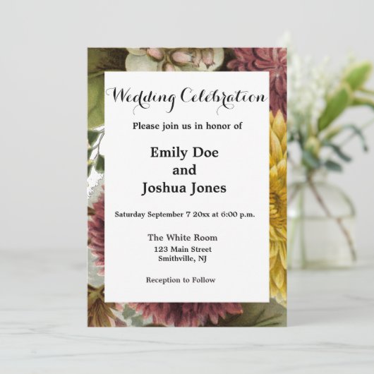 Invitation Fleur de chrysanthème mère florale (Debout devant)