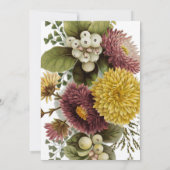 Invitation Fleur de chrysanthème mère florale (Dos)