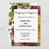 Invitation Fleur de chrysanthème mère florale (Devant / Derrière)