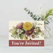 Invitation Fleur de chrysanthème mère florale (Debout devant)