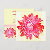 Invitation Fleur de chrysanthème rose vibrant (Devant / Derrière)