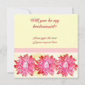 Invitation Fleur de chrysanthème rose vibrant (Dos)