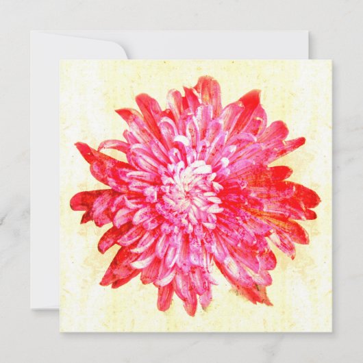 Invitation Fleur de chrysanthème rose vibrant (Devant)