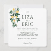 Invitation Fleur de citron Arbre Floral Élégant Mariage blanc (Devant)