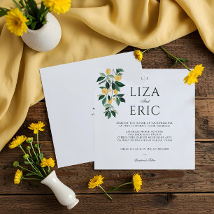 Invitation Fleur de citron Arbre Floral Élégant Mariage blanc
