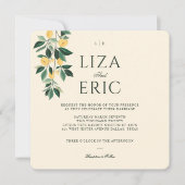 Invitation Fleur de citron Arbre Floral Élégant Mariage Jaune (Devant)