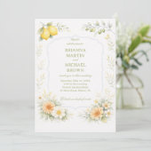 Invitation Fleur de citron élégante et douce (Debout devant)