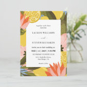 Invitation Fleur de citron jaune personnalisé Fancy Mariage (Debout devant)