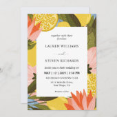 Invitation Fleur de citron jaune personnalisé Fancy Mariage (Devant / Derrière)