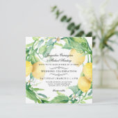 Invitation Fleur de citron moderne Mariage d'agrumes de couro (Debout devant)