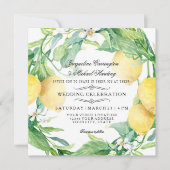 Invitation Fleur de citron moderne Mariage d'agrumes de couro (Devant)