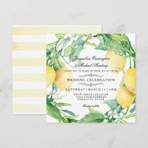 Invitation Fleur de citron moderne Mariage d'agrumes de couro