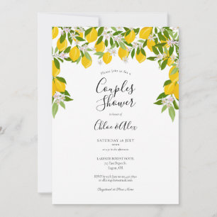 Invitation Fleur de citron Vert Aquarelle Couples Douche