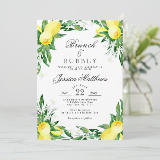 Invitation Fleur de citrons Brunch & Bubbly (Debout devant)