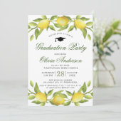 Invitation Fleur de citrons Verdure Chic Graduation Party (Debout devant)