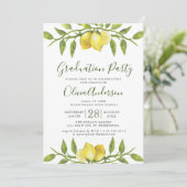 Invitation Fleur de citrons Verdure Chic Graduation Party (Debout devant)