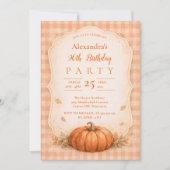 Invitation Fleur de Citrouille Rustique pour 90e Anniversaire (Devant)