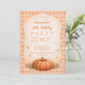 Invitation Fleur de Citrouille Rustique pour 90e Anniversaire (Debout devant)