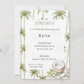 Invitation Fleur de coco tropicale Palmiers Anniversaire (Devant)