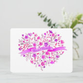 Invitation Fleur de coeur Bouquet art nuptiale Brunch (Debout devant)