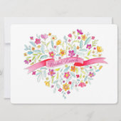 Invitation Fleur de coeur Bouquet art nuptiale déjeuner (Devant)