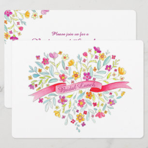 Invitation Fleur de coeur Bouquet art nuptiale déjeuner