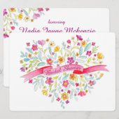 Invitation Fleur de coeur Bouquet art nuptiale douche invitat (Devant / Derrière)