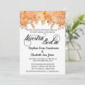 Invitation Fleur de corail Mariage espagnole Nuestra Boda (Debout devant)