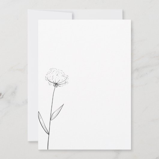 Invitation Fleur de coton blanc clair Botanique nous faisons (Dos)