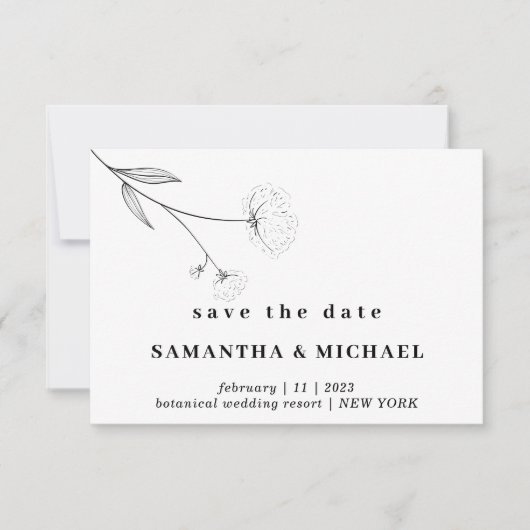 Invitation Fleur de coton Boho Clear Indie Enregistrer la dat (Devant)
