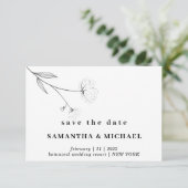 Invitation Fleur de coton Boho Clear Indie Enregistrer la dat (Debout devant)