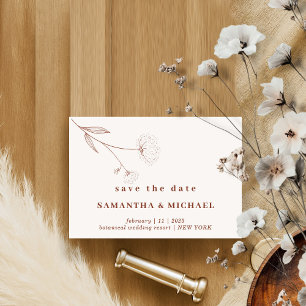 Invitation Fleur de coton Boho Terracotta Indie Enregistrez l