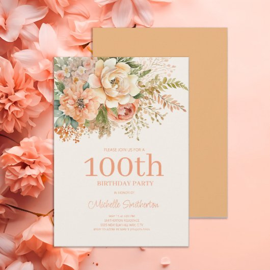 Invitation Fleur de Crème de Pêche 100e Anniversaire