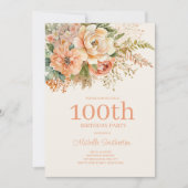 Invitation Fleur de Crème de Pêche 100e Anniversaire (Devant)