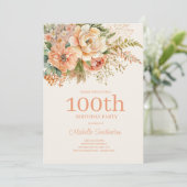 Invitation Fleur de Crème de Pêche 100e Anniversaire (Debout devant)