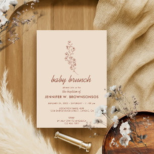 Invitation Fleur de Crème Été Automne Brunch Baptême
