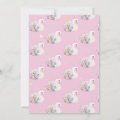 Invitation Fleur de cygne Couronne arc-en-ciel Coeurs Étoiles (Dos)