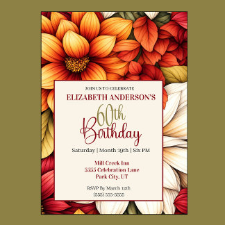 Invitation Fleur de Dahlia de Belle Chute pour 60e Anniversai