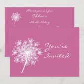 Invitation Fleur de dentelle de la reine Anne Flower's Birthd (Devant / Derrière)