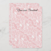 Invitation Fleur de dentelle rose 16e anniversaire (Devant / Derrière)