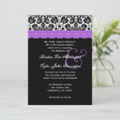 Invitation Fleur de dentelle violette blanche noire Mariage d (Debout devant)