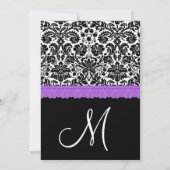Invitation Fleur de dentelle violette blanche noire Mariage d (Dos)